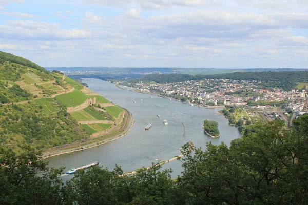 Blick Über Den Rhein Nach Bingen Mittelrhein — Stockfoto