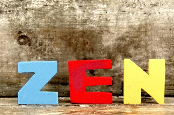 Word Zen Wooden Letters — Stock Photo, Image