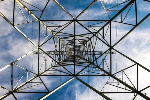 Pólos Potência Alta Tensão — Fotografia de Stock