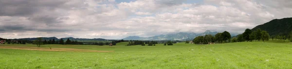 Panoramabild Allgu Bavaria Met Overdekte Luchten Zomer — Stockfoto