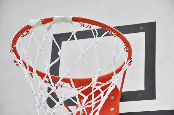 Basketbal Deska Bílém Pozadí — Stock fotografie