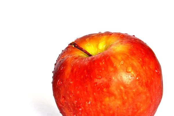 Manzana Roja Sobre Fondo Blanco — Foto de Stock