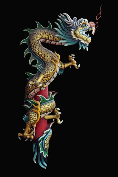 中国风格的带有切割部分的龙塑像 — 图库照片