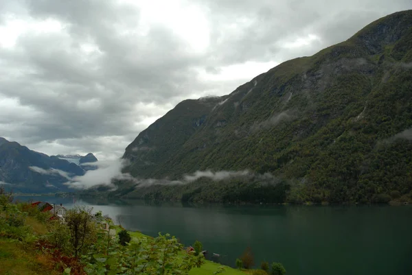 Norwegia Tle Krajobrazu — Zdjęcie stockowe