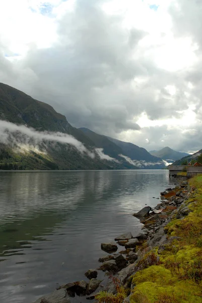 Norwegia Tle Krajobrazu — Zdjęcie stockowe