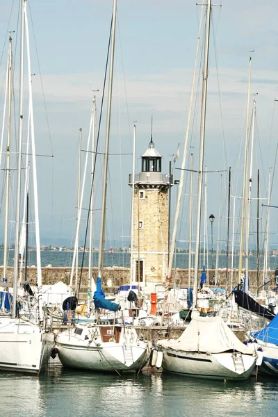 Farol Marina Desenzano Lago Garda Itália Superior — Fotografia de Stock