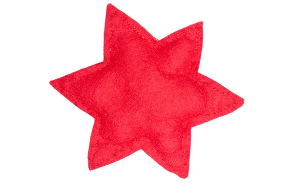 Estrela Vermelha Tecido Natal — Fotografia de Stock