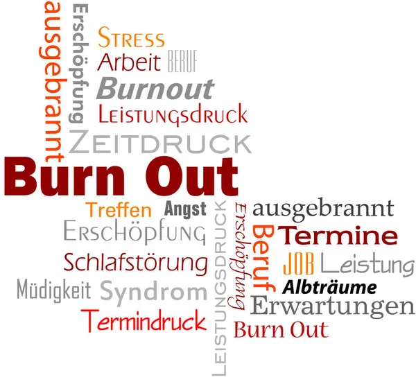 Burne Out Text Tagcloud — Stock Photo, Image