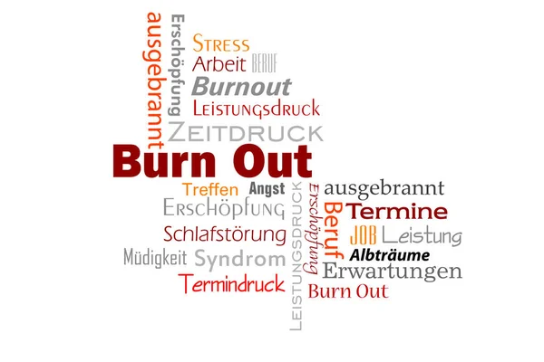 Burne Out Text Tagcloud — Stock Photo, Image