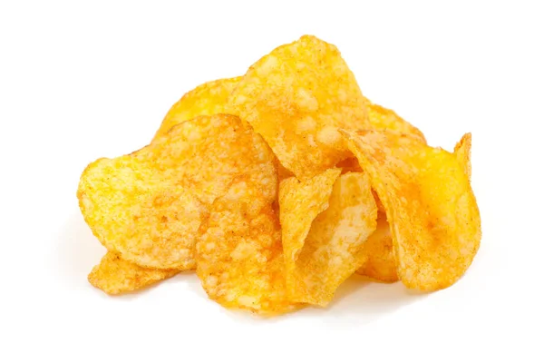 Chips Népszerű Snack Ellen Fehér Háttér — Stock Fotó