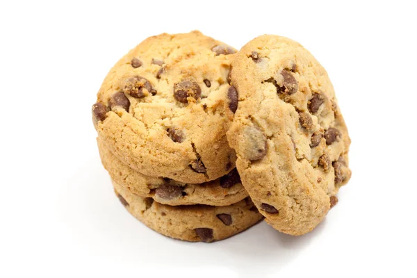 Kekse Keks Mit Schokolade Vor Weißem Hintergrund — Stockfoto