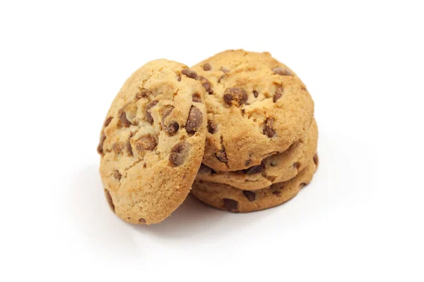 Cookie Keksz Csokoládéval Fehér Háttér — Stock Fotó