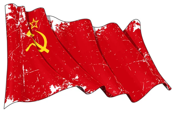 ソビエト連邦の旗が破壊された — ストック写真