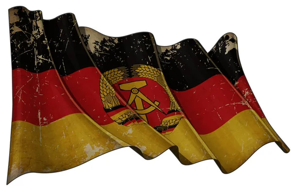 East Germany Flag Old Paper — Stock Photo, Image