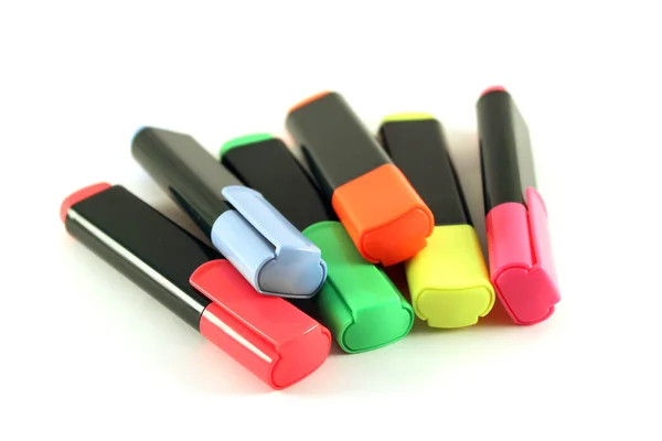 Conjunto Marcadores Colores Aislados Sobre Fondo Blanco — Foto de Stock