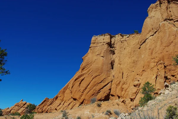 Parede Rocha Sob Céu Azul Parque Estadual Bacia Kodachrome Utah — Fotografia de Stock