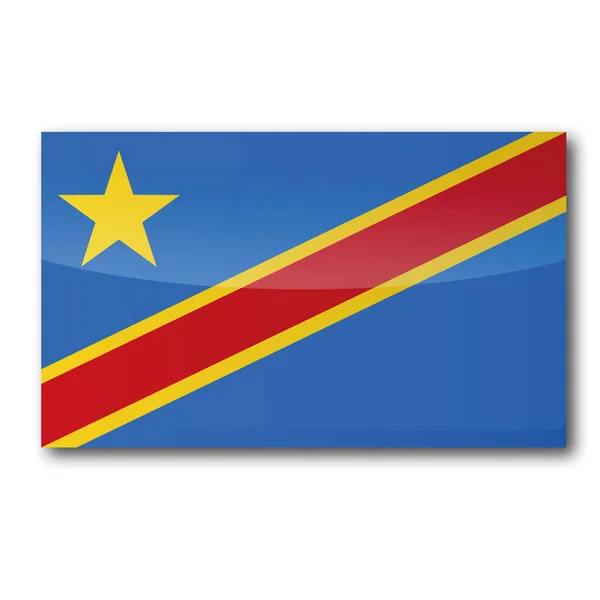 Flagga Demokratisk Republik Congo — Stockfoto