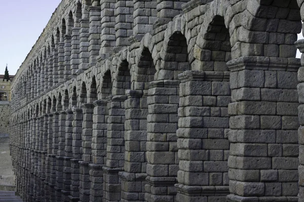 Roma Acueduct Segovia Spanya Daki Tüm Mimari Yapıların Simgesidir — Stok fotoğraf
