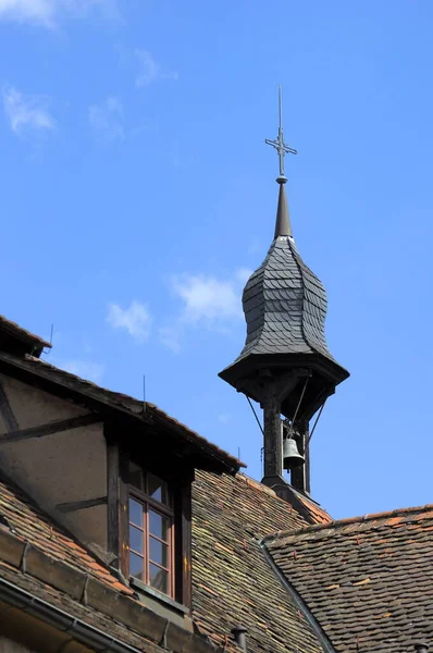 Klostret Maulbronn Korsvirkeshus Klocktorn — Stockfoto