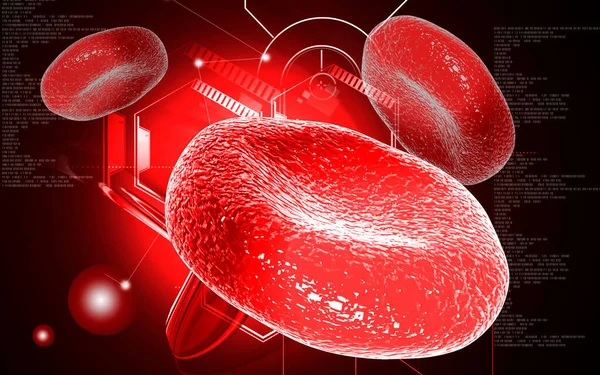 Cyfrowa Ilustracja Komórek Krwi Tle Koloru — Zdjęcie stockowe