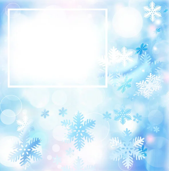 Αφηρημένη Χιονονιφάδα Διακοσμητικό Πλαίσιο Όμορφο Μπλε Κρύο Διακοσμητικό Φόντο Πτώση — Φωτογραφία Αρχείου