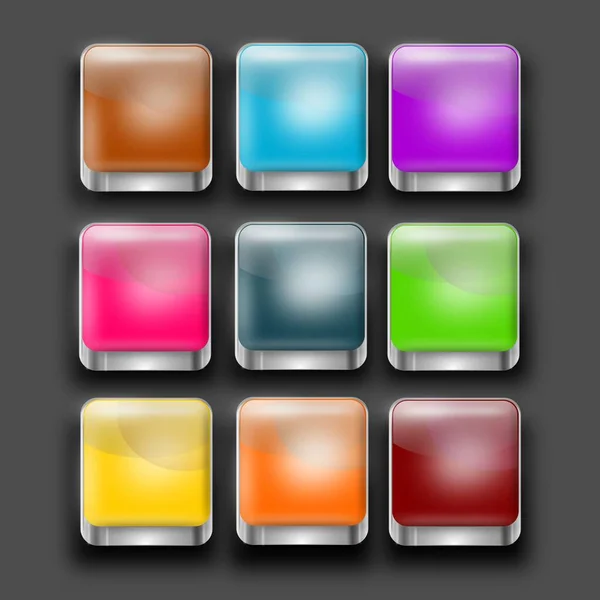 Apps Icon Set Chrome Effect — Stock Photo, Image