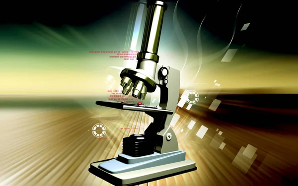 Illustrazione Digitale Del Microscopio Sfondo Colori — Foto Stock