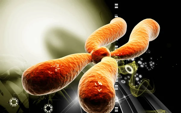 Ilustración Digital Del Cromosoma Fondo Color —  Fotos de Stock