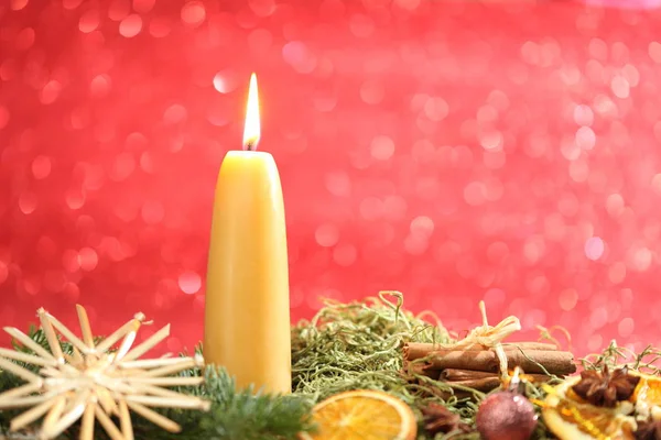 Närbild Bild Vackra Jul Ljus Dekorationer — Stockfoto