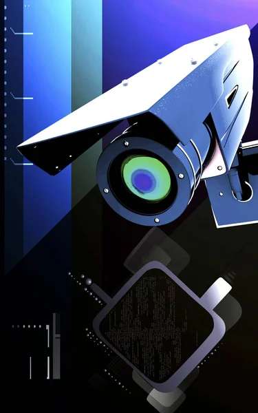 Digital Illustration Security Camera Colour Background — Stok fotoğraf