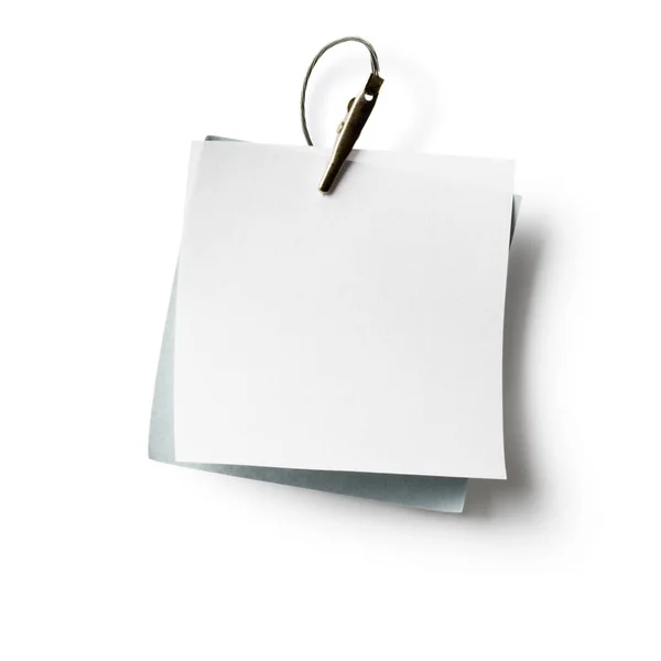 White Gray Notepads Crocodile Clip White Clipping Path Included — Stock Photo, Image