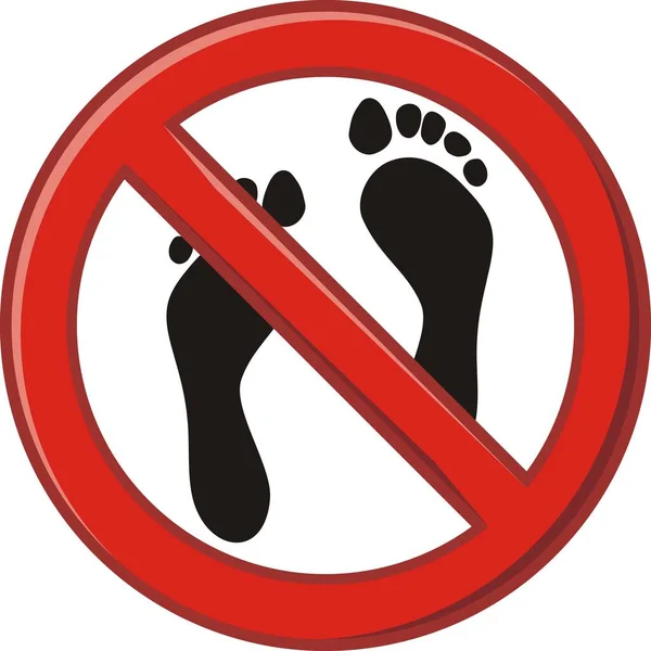 Advertencia Seguro Caminar Descalzo — Foto de Stock