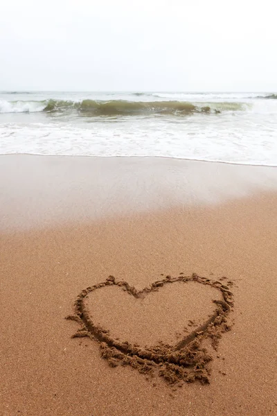 Heart Drawing Sand — Stock Photo, Image