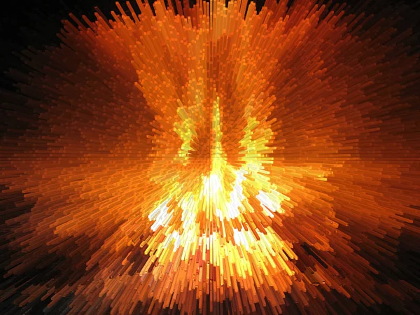 Explosão Fogo Brilhante Poderoso Espaço — Fotografia de Stock