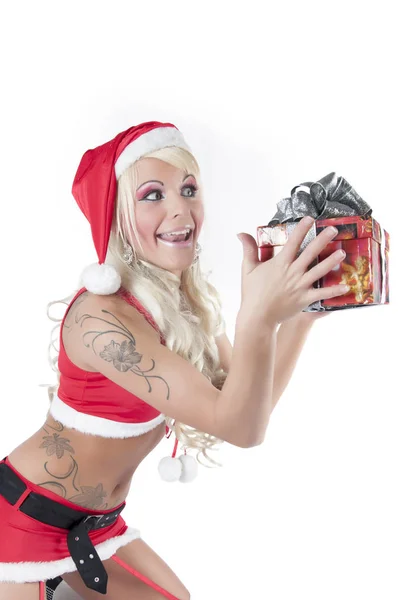 Sexy Woman Christmas Woman Gift — Stock Photo, Image