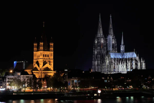 Cologne Καθεδρικός Ναός Νύχτα — Φωτογραφία Αρχείου