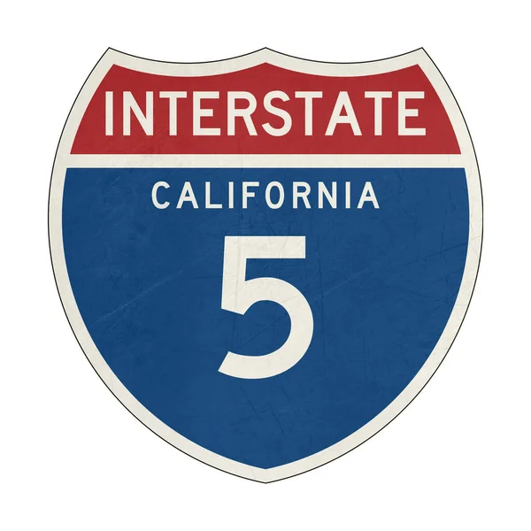 Grunge American California Interstate Highway Nummer Schild Oder Schild — Stockfoto