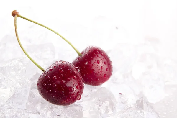 Tasty Red Cherries Background Close — Stock Photo, Image