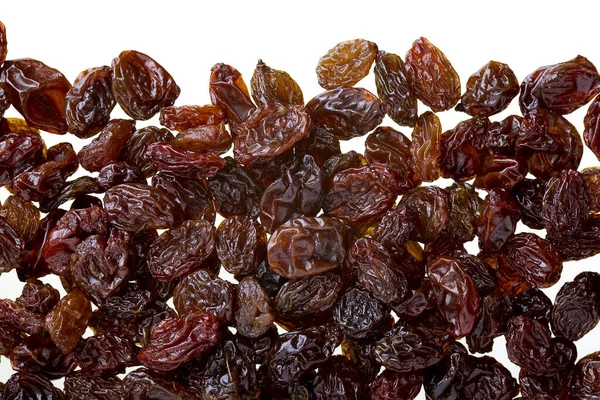 Gros Plan Raisins Secs Isolés Sur Fond Blanc — Photo