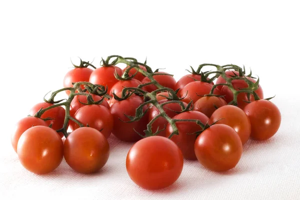 Μια Ομάδα Tomatos Μπροστά Από Λευκό Φόντο — Φωτογραφία Αρχείου