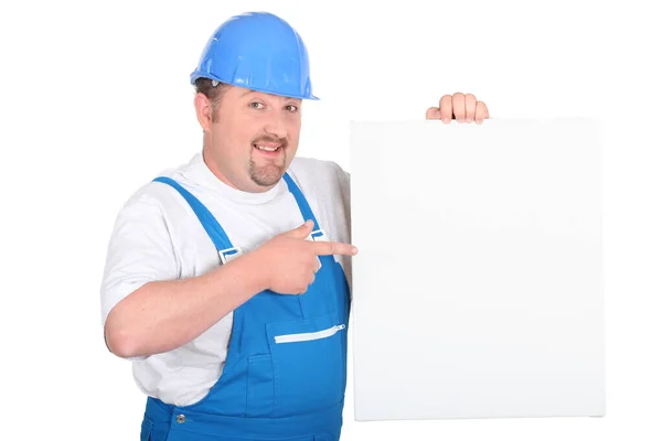 Foreman Showing White Panel — Stock Photo, Image