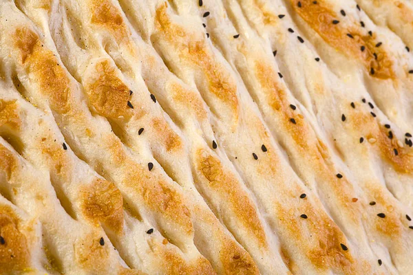 Close Turkish Bread Surface Texture — Stock Photo, Image