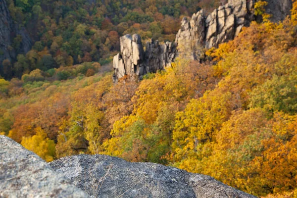 Vista Hexentanzplatz Para Bodetal Harz — Fotografia de Stock