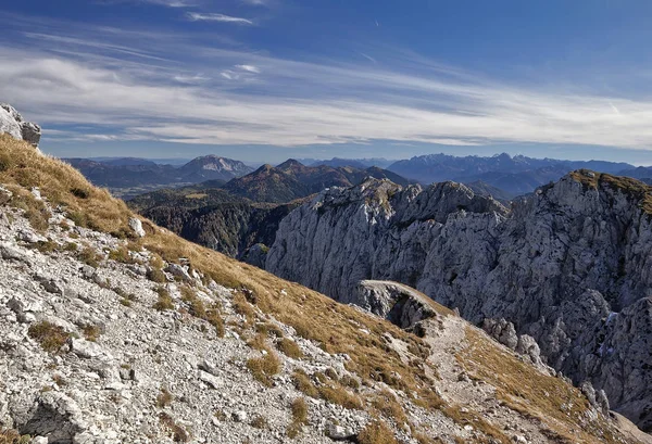 Vista Panorámica Del Hermoso Paisaje Los Alpes — Foto de Stock