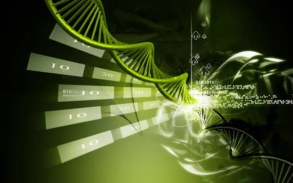 Digital Illustration Dna Structure Colour Background — Stock Photo, Image