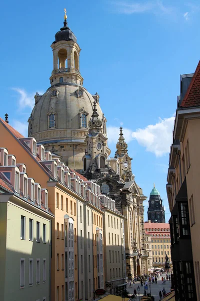 Frauenkirche Dresden Eski Kasabasında — Stok fotoğraf