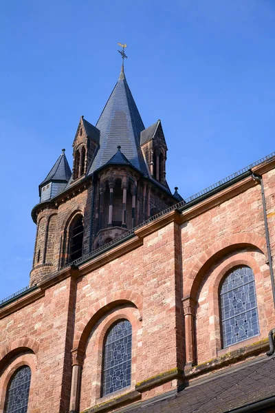 Kerk Dillingen Een Zonnige Ochtend Saarland Duitsland — Stockfoto