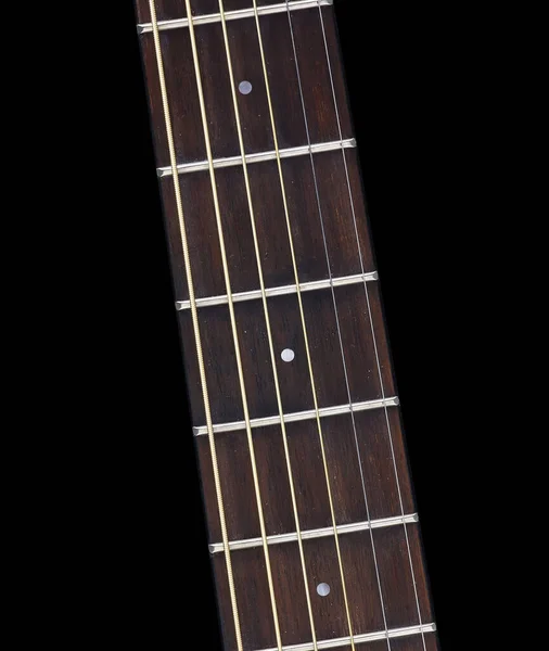 Detail Acoustic Guitar Black Back — Stock Photo, Image