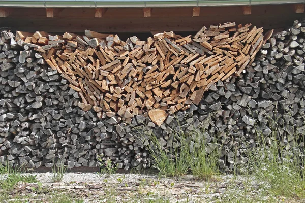 Stos Drewna Opałowego Drewniany Materiał — Zdjęcie stockowe