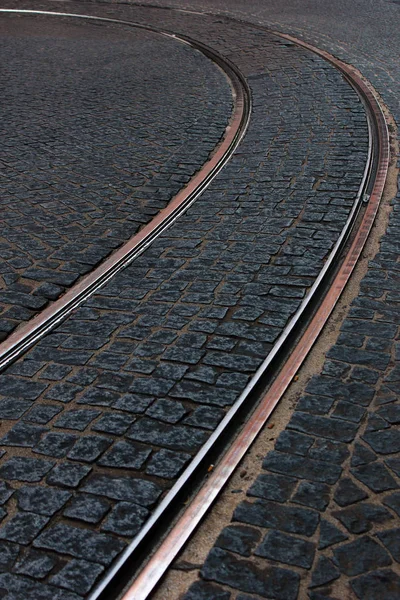 Detalj Järnvägen Den Berömda Spårvagnen Lissabon Portugal — Stockfoto